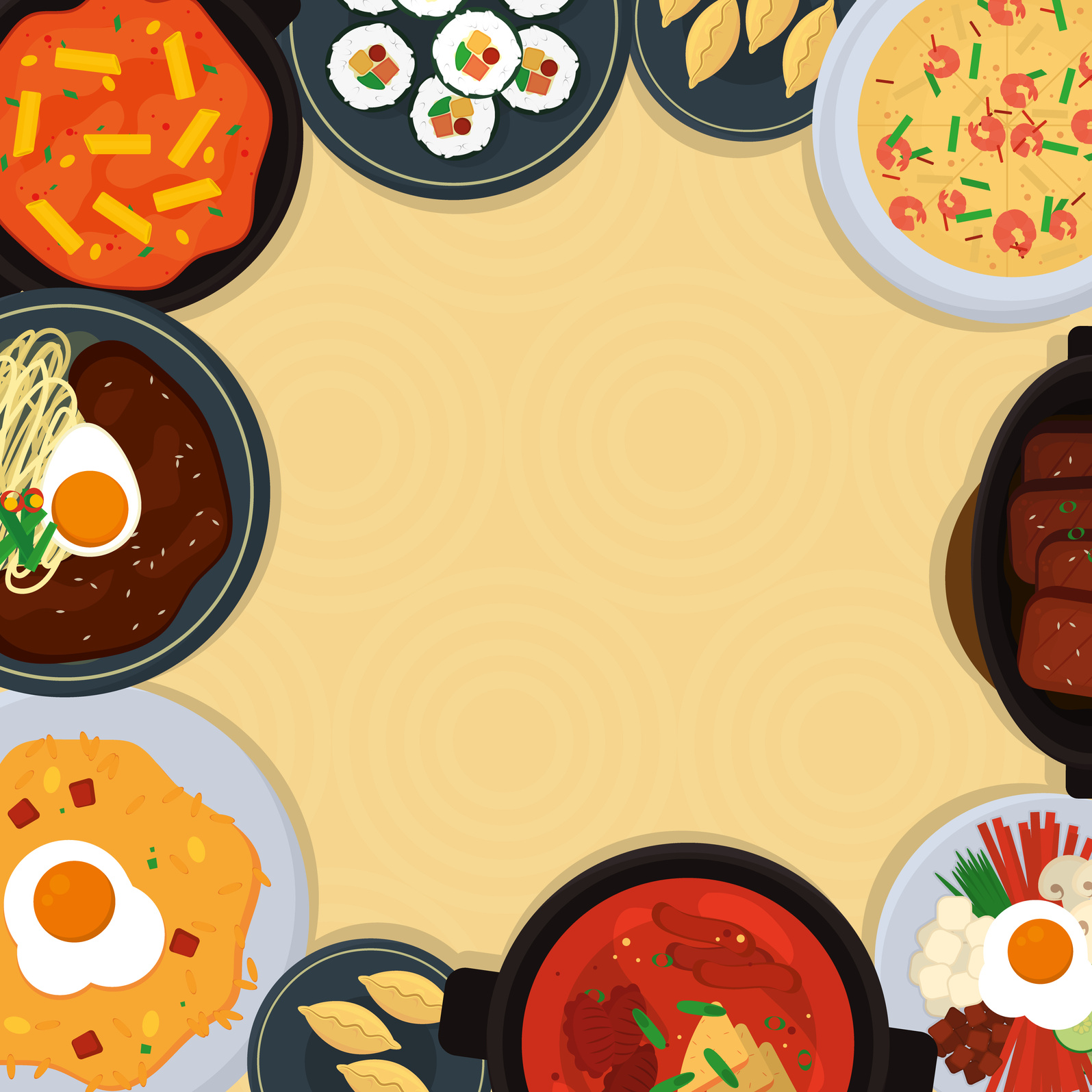 Decorative Korean Food Template